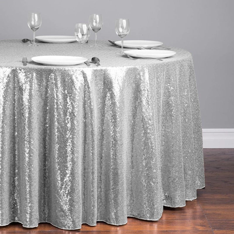 Bluejw Rose Pink Shiny Sequin Tablecloth izable Size Hand Woven Technique for Wedding Birthday & Party Dinners - Image 4